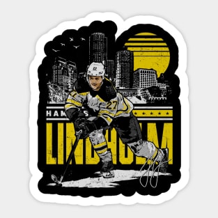 Hampus Lindholm Boston Skyline City Sticker